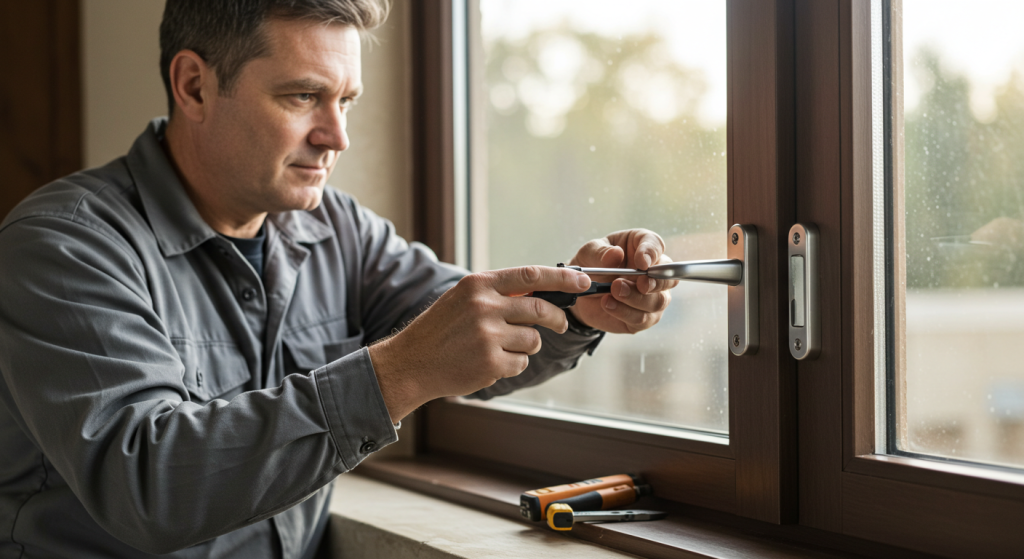 La pose de serrure sur une fenêtre