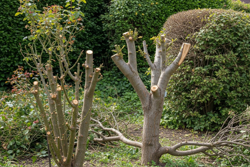 Élagage d'arbre mal réalisé
