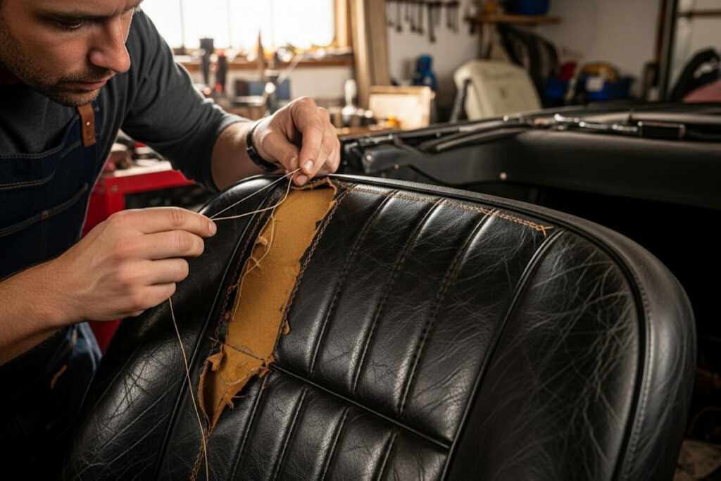 Réparation de siège en cuir