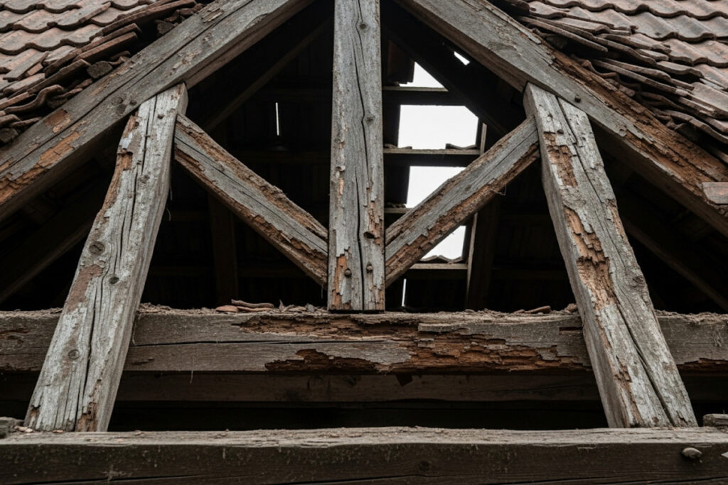 Une charpente qui a besoin de rénovation