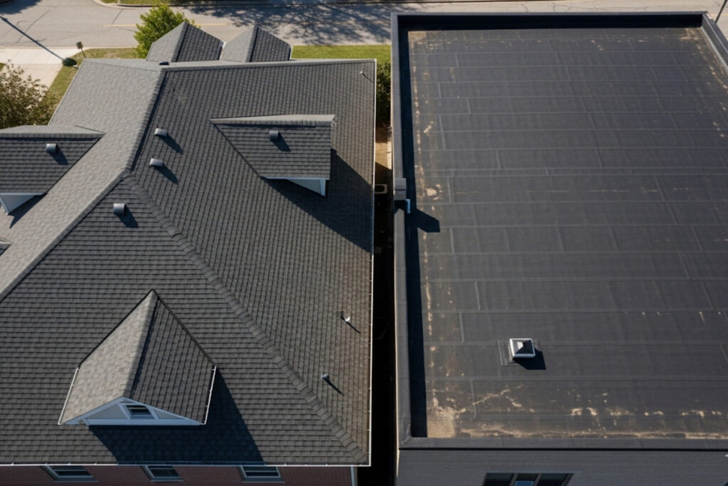 Choix entre une toiture en pente et une toiture plate