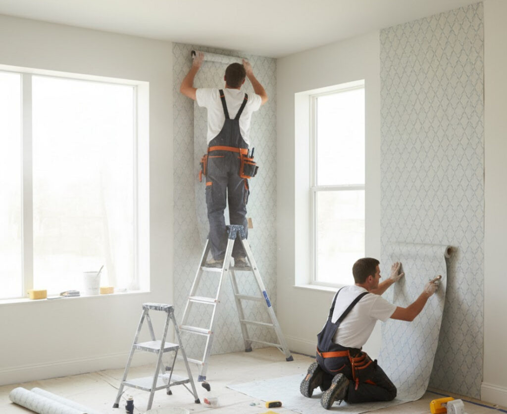 Pose de revêtement mural