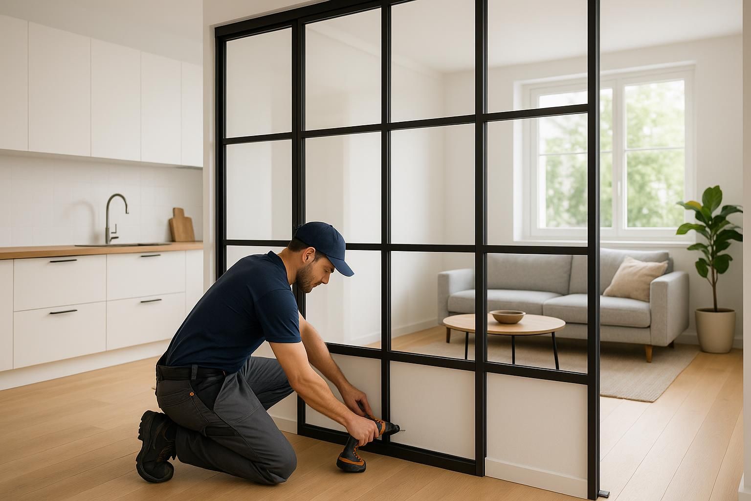 Comment Installer Une Verrière D'atelier Pour Séparer La Cuisine Du ...