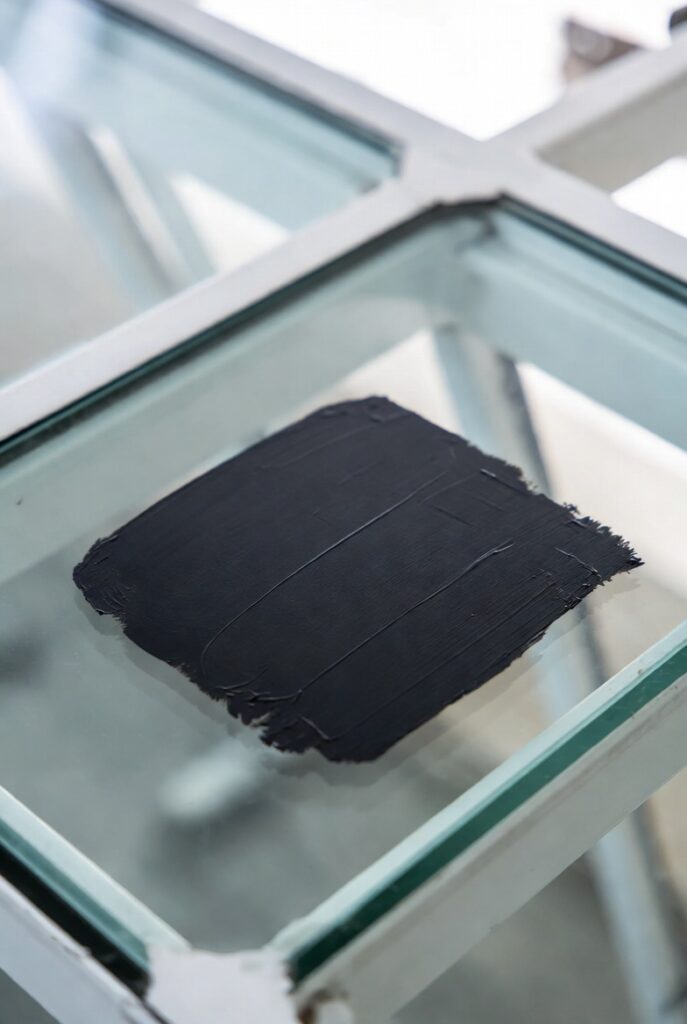 peinture noir sur une verrière